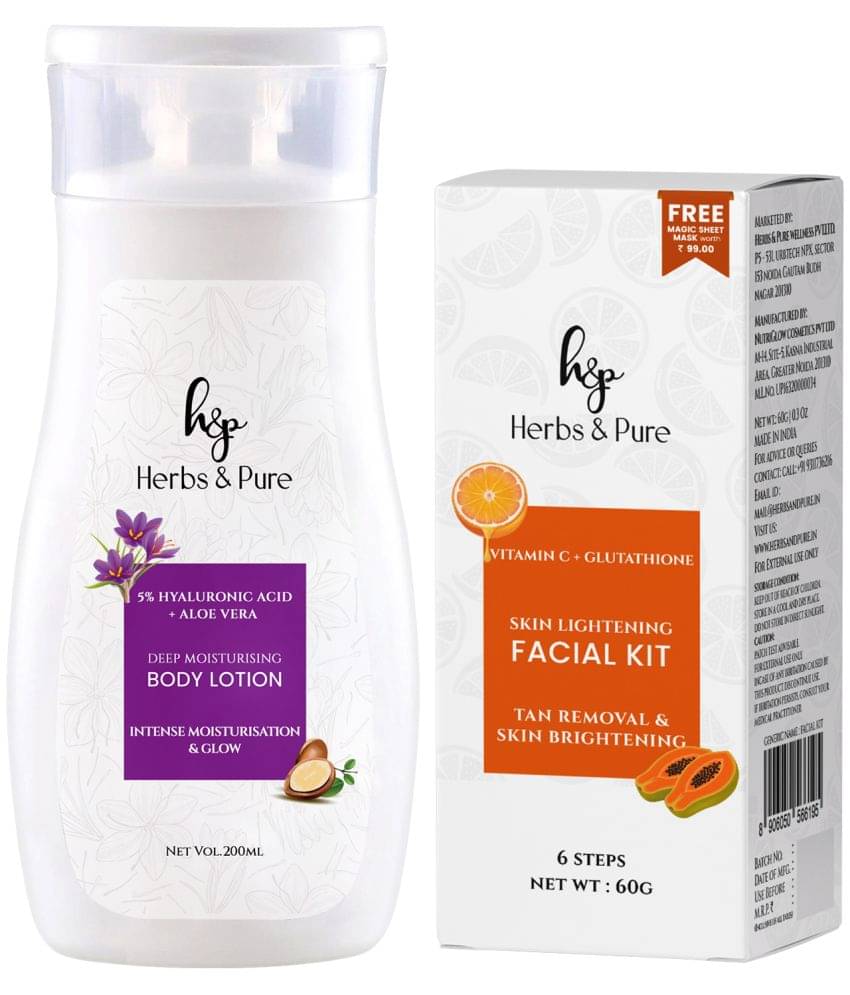 Herbs and Pure Vitamin C Facial kit for Tan Removal & Kesar Body Lotion (260 g)     			Herbs and Pure Vitamin C Facial kit for Tan Removal & Kesar Body Lotion (260 g)