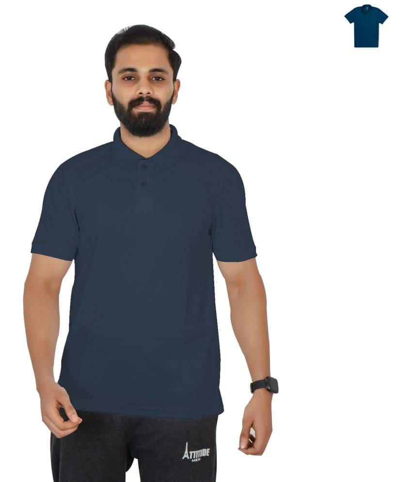     			KVJ VELOREX Pack of 1 Cotton Regular Fit Solid Half Sleeves Men's Polo T Shirt ( Grey Melange )
