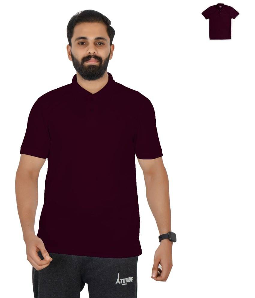 KVJ VELOREX Pack of 1 Polyester Regular Fit Solid Half Sleeves Men's Polo T Shirt ( Maroon ) KVJ VELOREX Pack of 1 Polyester Regular Fit Solid Half Sleeves Men's Polo T Shirt ( Maroon )