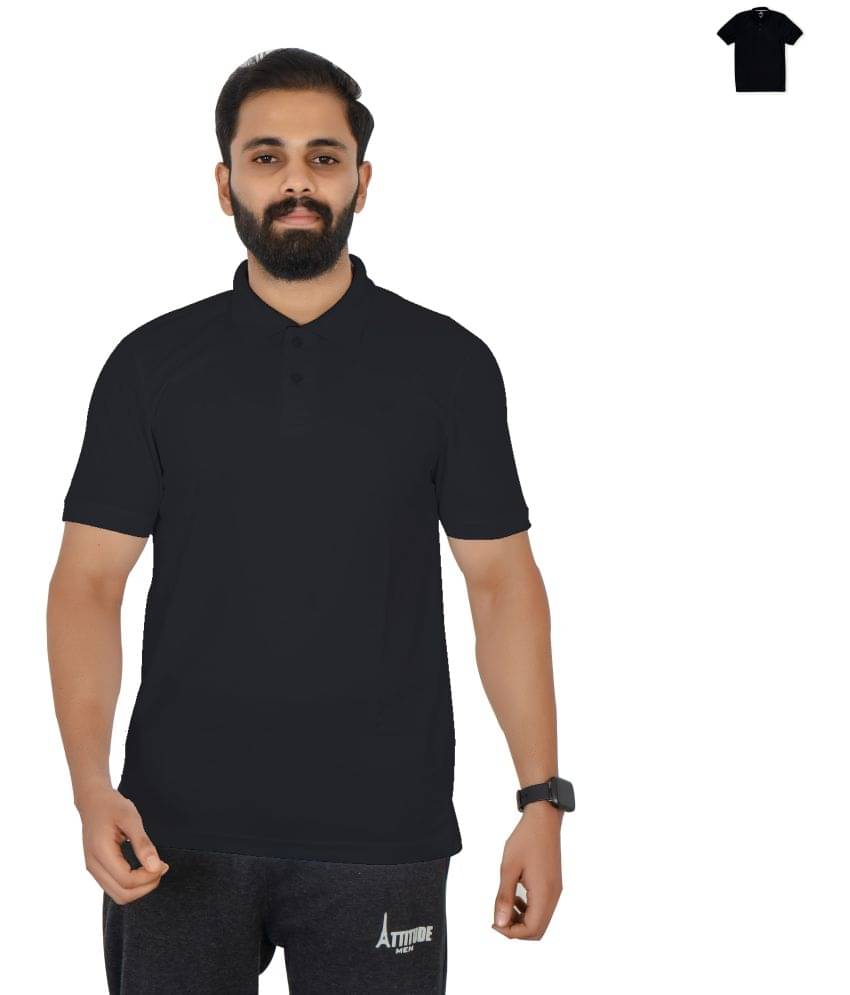 KVJ VELOREX Pack of 1 Cotton Regular Fit Solid Half Sleeves Men's Polo T Shirt ( Black ) KVJ VELOREX Pack of 1 Cotton Regular Fit Solid Half Sleeves Men's Polo T Shirt ( Black )