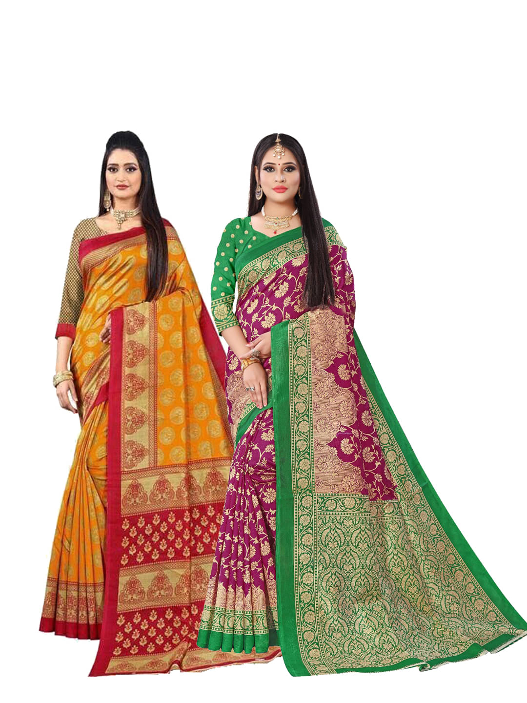 Kanooda Prints Art Silk Printed Saree With Unstitched Blouse Piece ( Green ) Kanooda Prints Art Silk Printed Saree With Unstitched Blouse Piece ( Green )