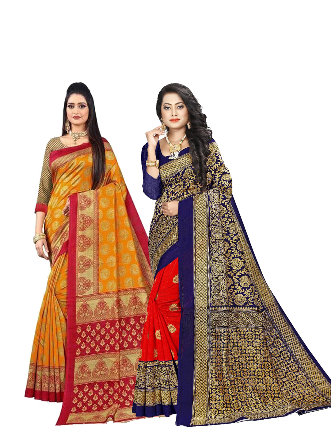     			Kanooda Prints Art Silk Printed Saree With Unstitched Blouse Piece ( Red )