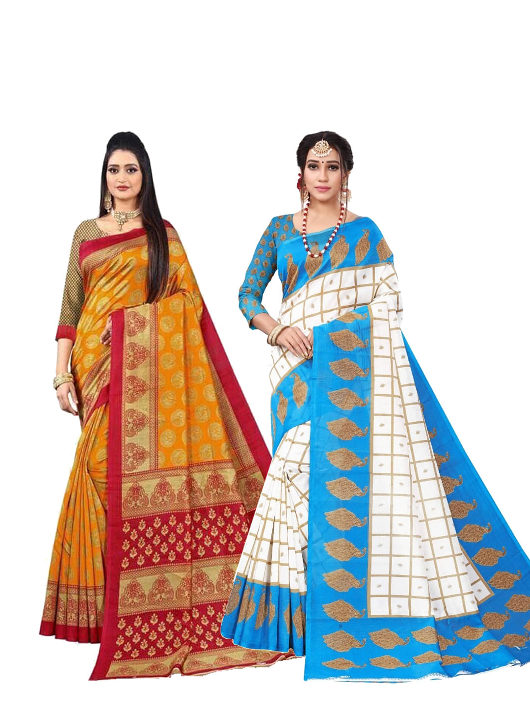     			Kanooda Prints Art Silk Printed Saree With Unstitched Blouse Piece ( Multicolor2 )
