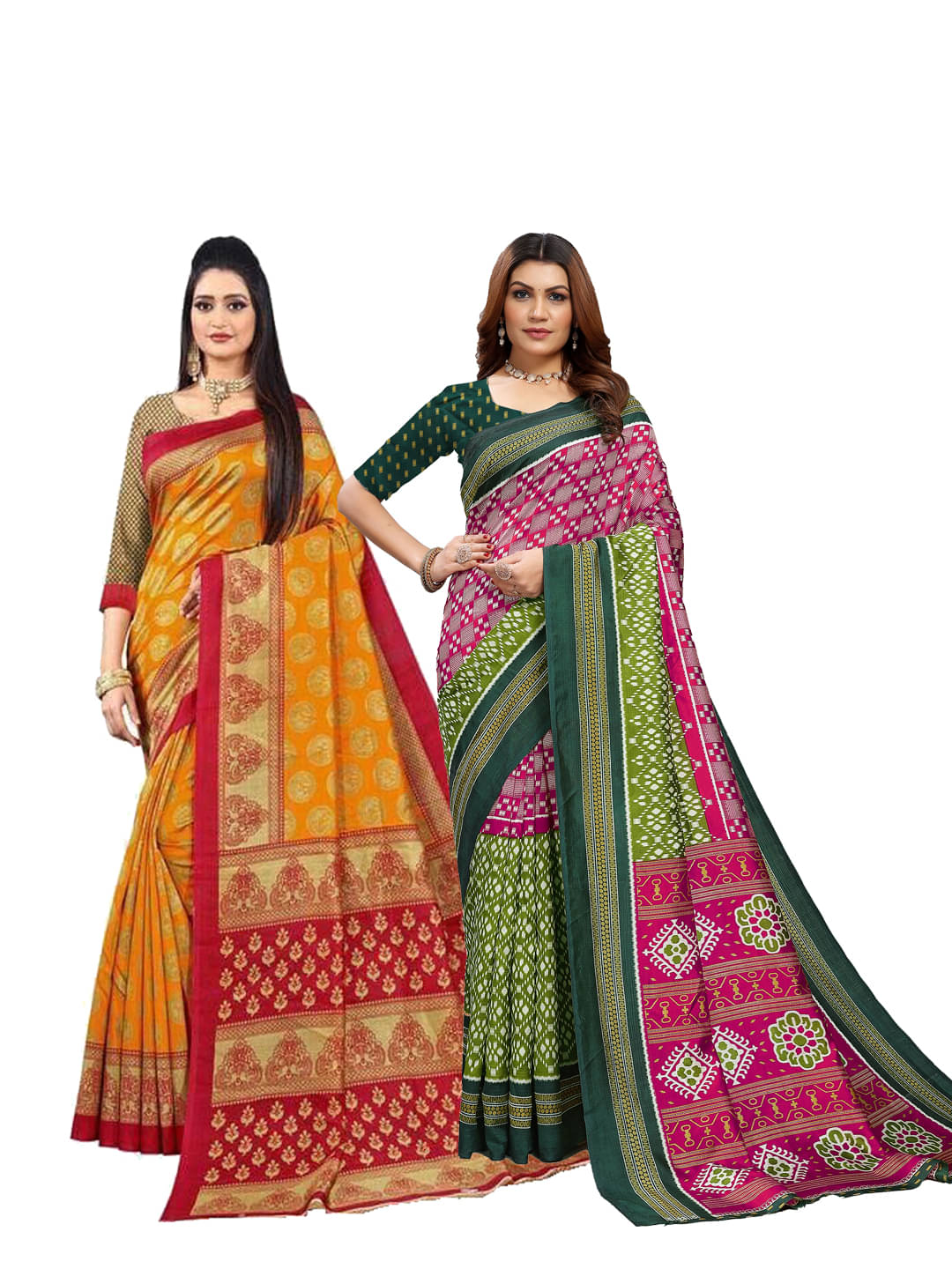     			Kanooda Prints Art Silk Printed Saree With Unstitched Blouse Piece ( Multicolour )