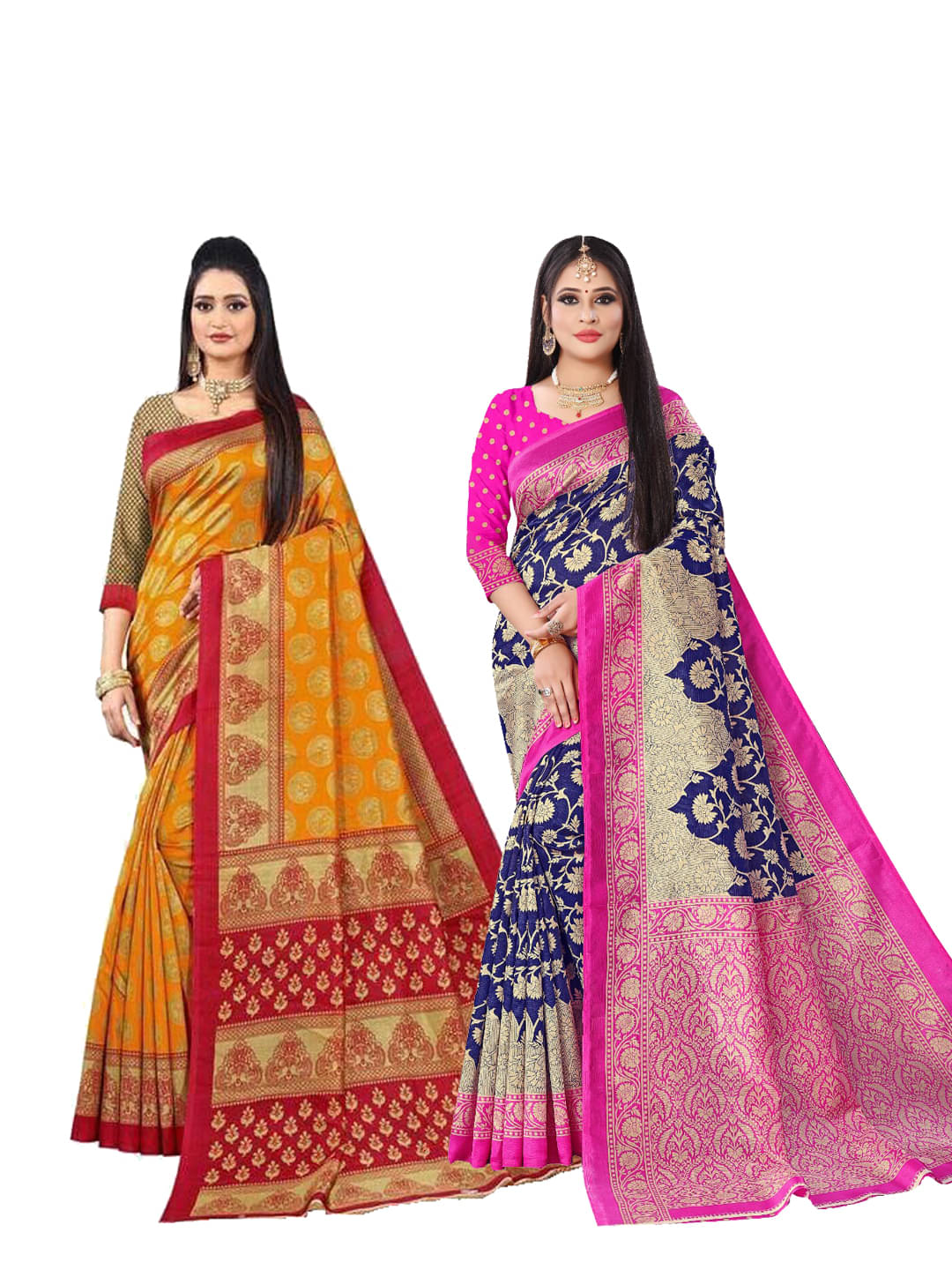     			Kanooda Prints Art Silk Printed Saree With Unstitched Blouse Piece ( Multicolour )