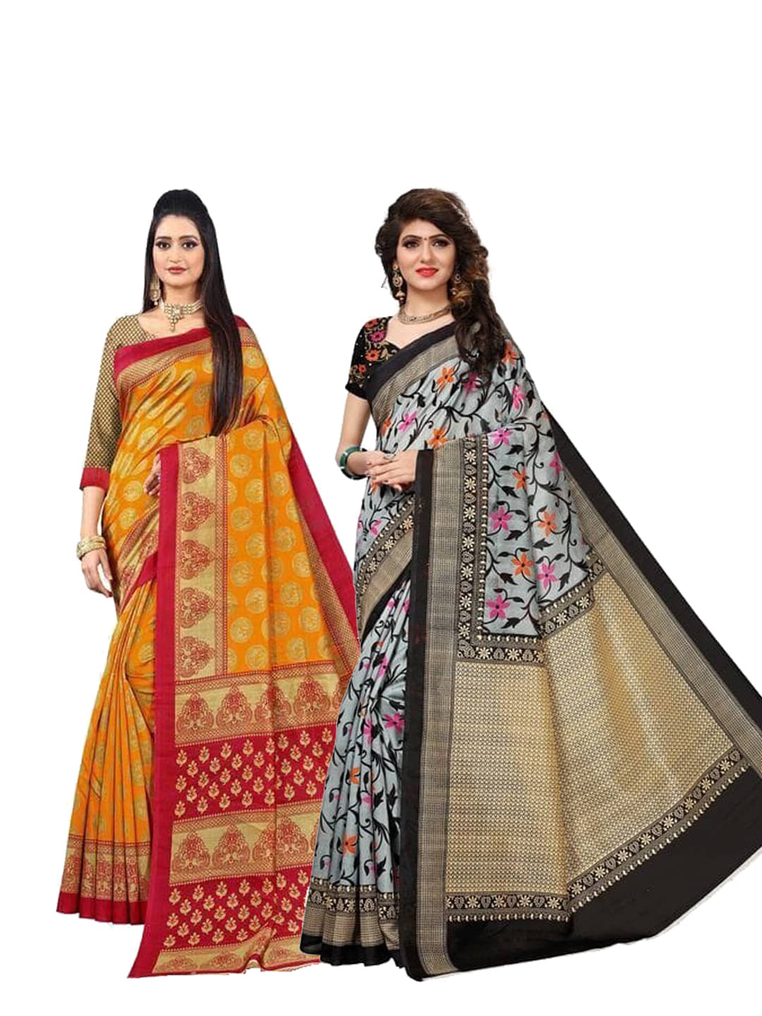     			Kanooda Prints Art Silk Printed Saree With Unstitched Blouse Piece ( Multicolour )