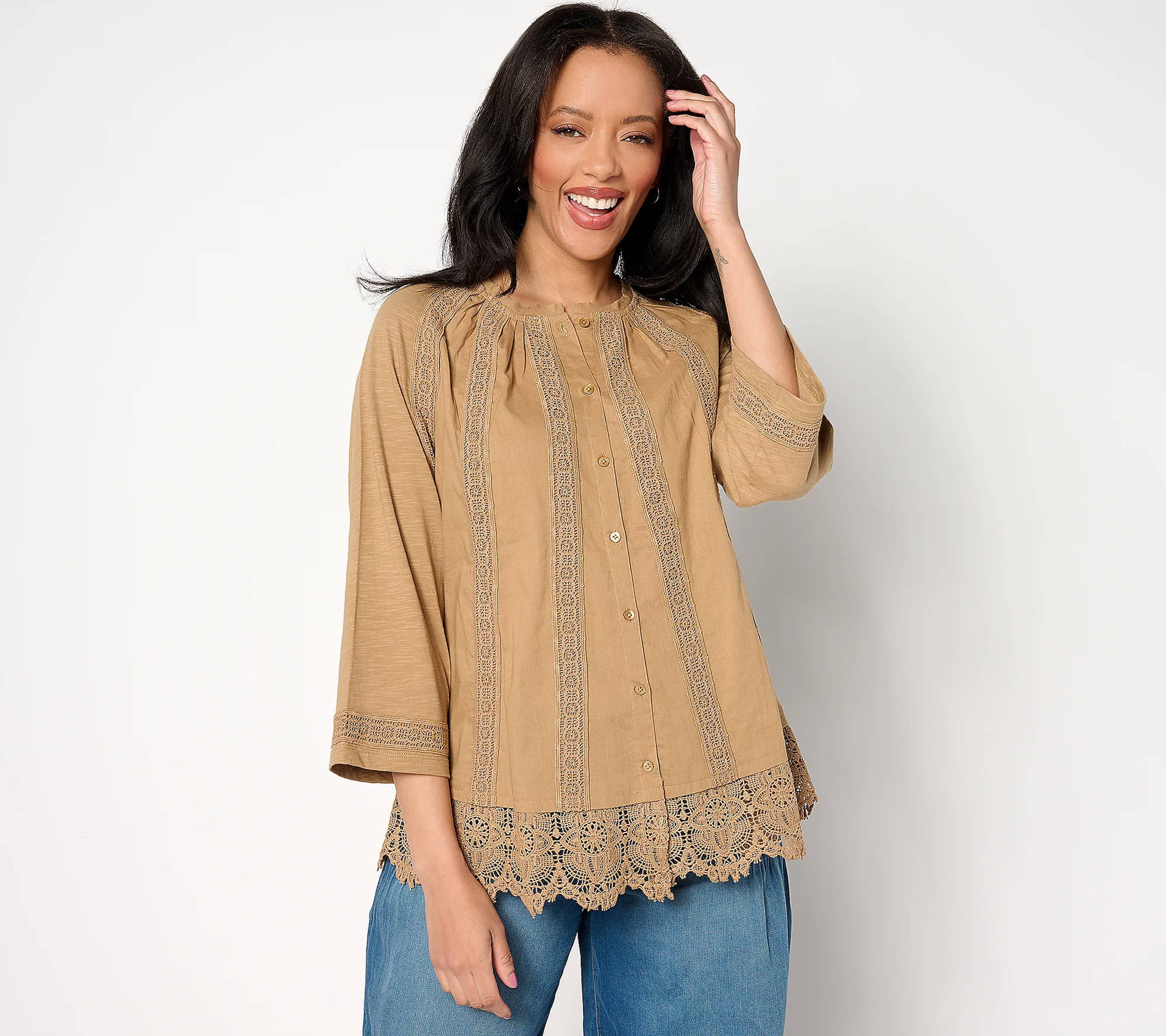     			Mishey Women's Cotton Regular Top ( Brown )
