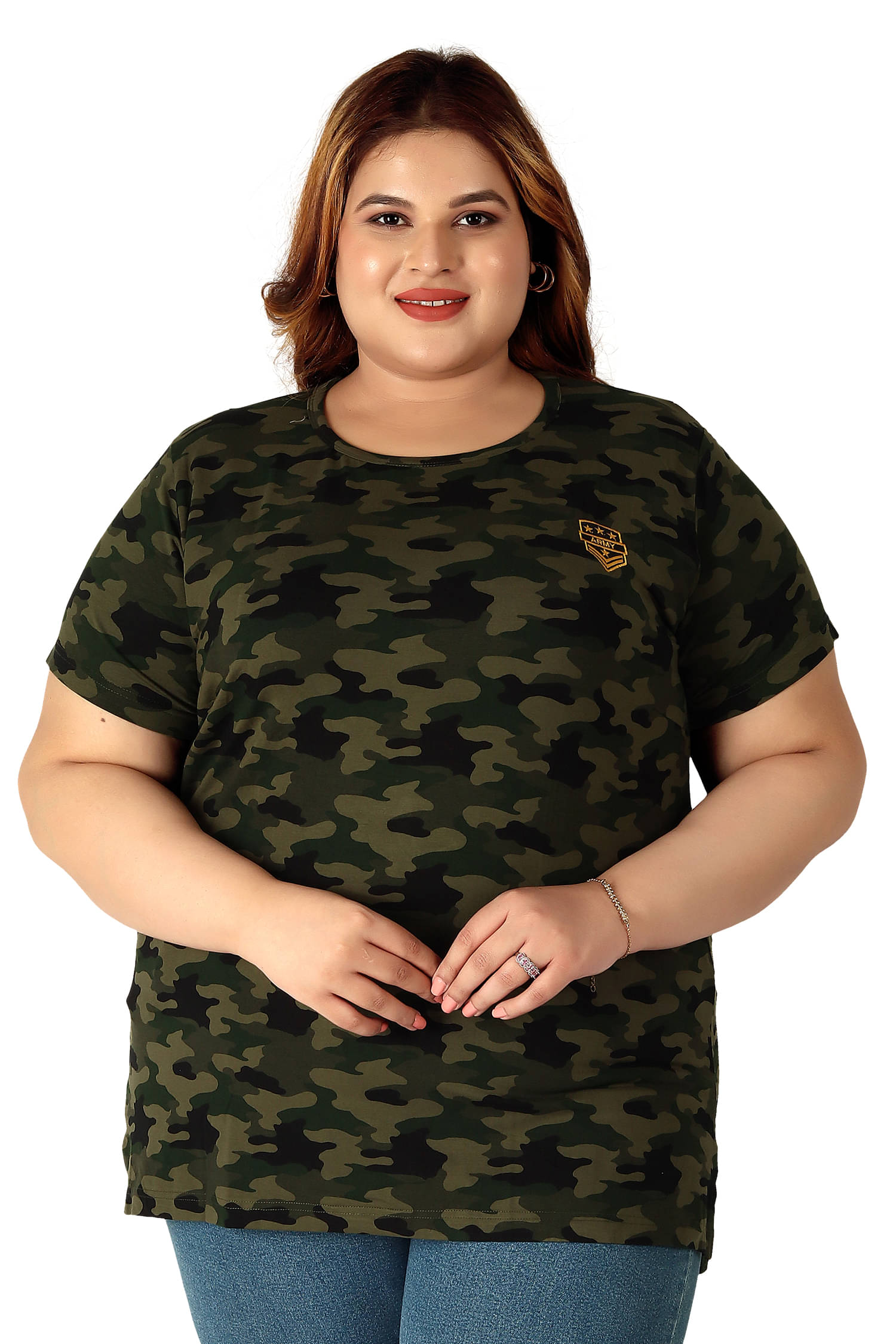     			Neo Garments Women Cotton Printed Regular Fit Round Neck T-Shirt ( Green )