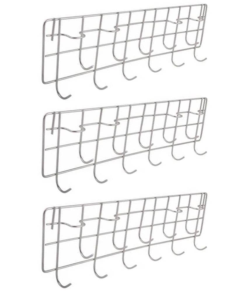 OC9 Silver Stainless Steel Storage Racks ( Pack of 3 )
