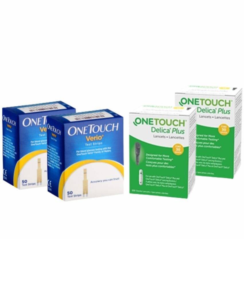     			OneTouch Verio Test Strips | Pack of 100 Strips with 50 OneTouch Delica Plus Lancets