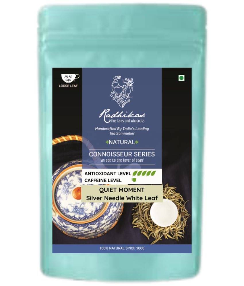 RADHIKAS FINE TEAS AND WHATNOTS Silver Needle White White Tea Loose Leaf 50 gm RADHIKAS FINE TEAS AND WHATNOTS Silver Needle White White Tea Loose Leaf 50 gm