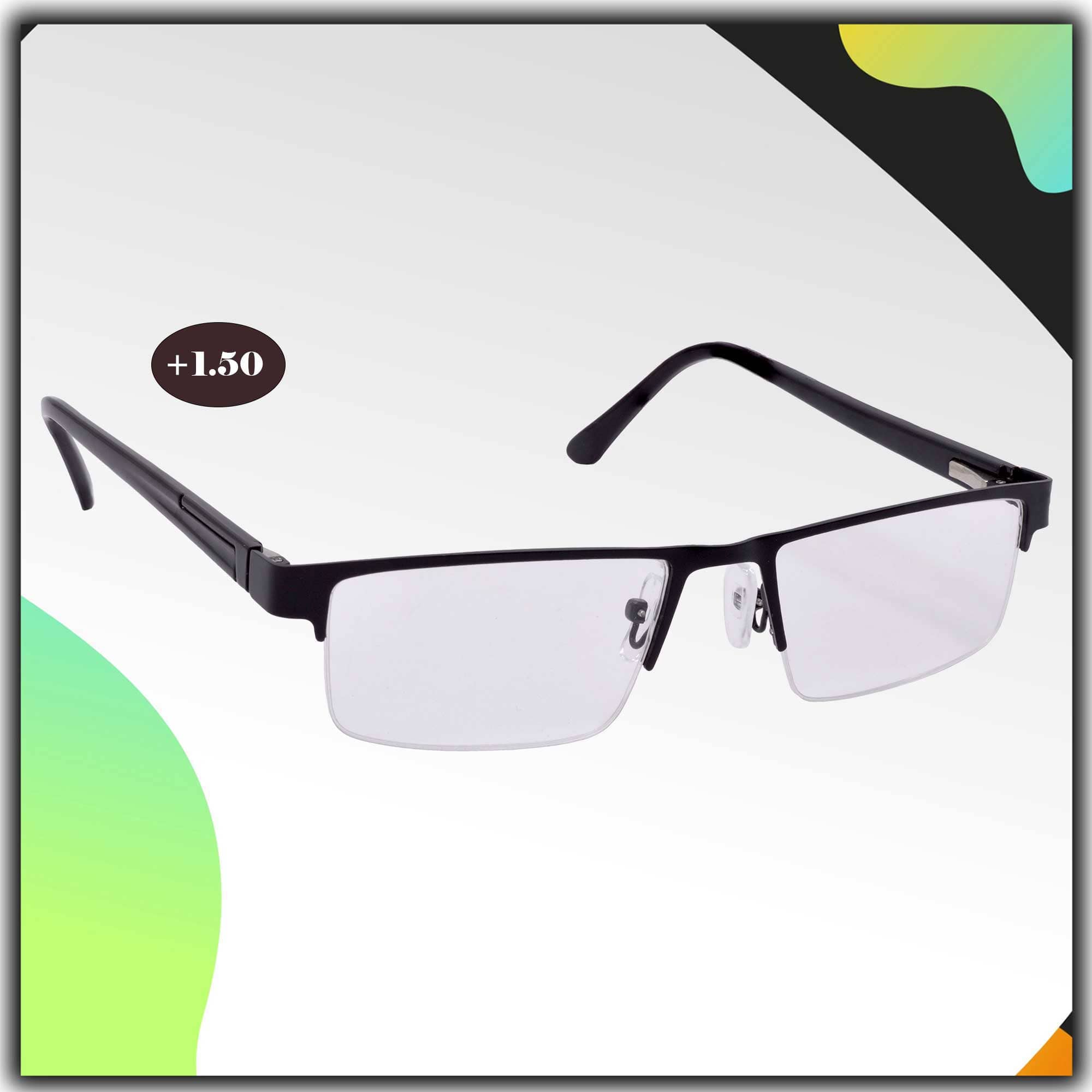 RED LEAF Rectangle Half Rim Reading Glasses