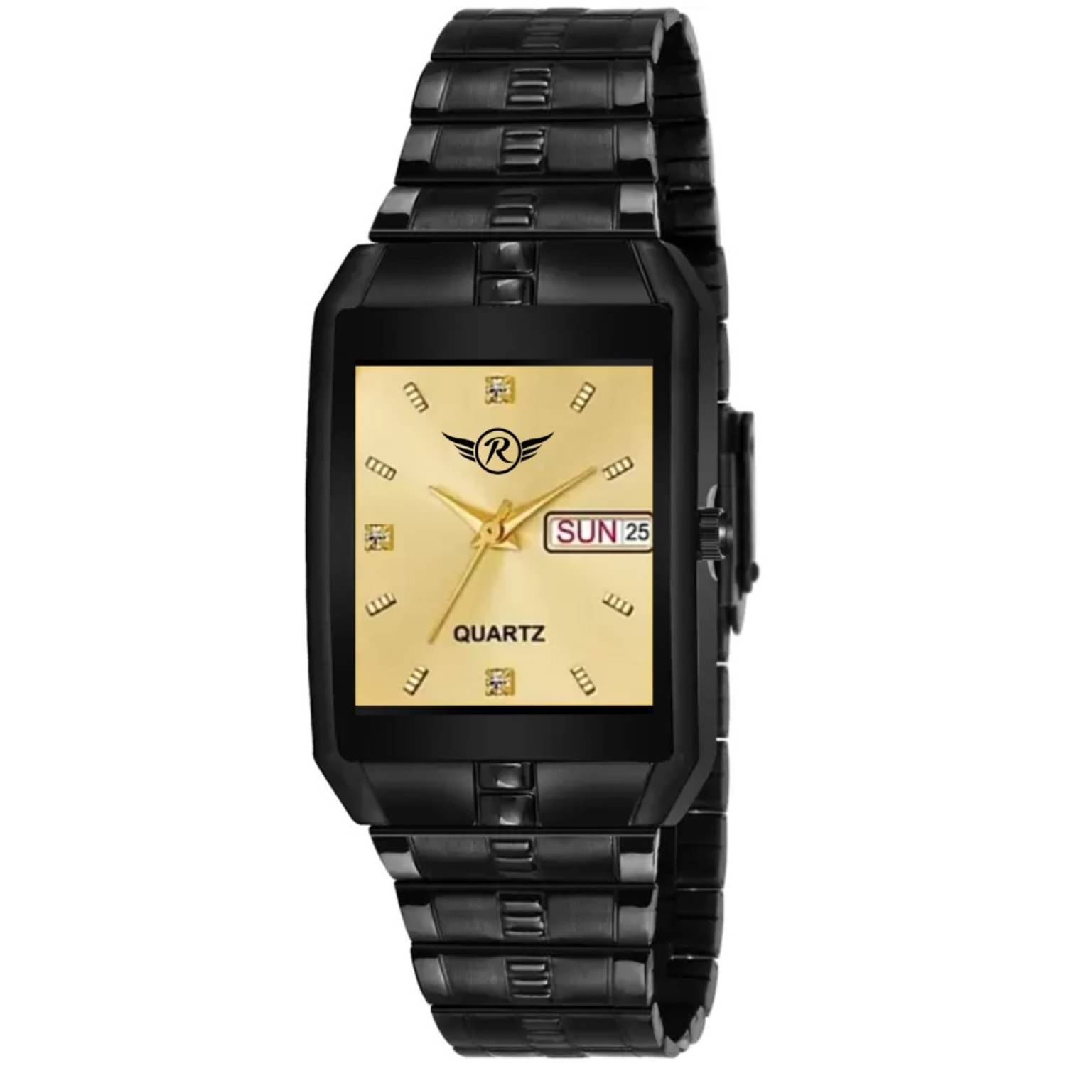     			REESKY Black Brass Analog Men's Watch