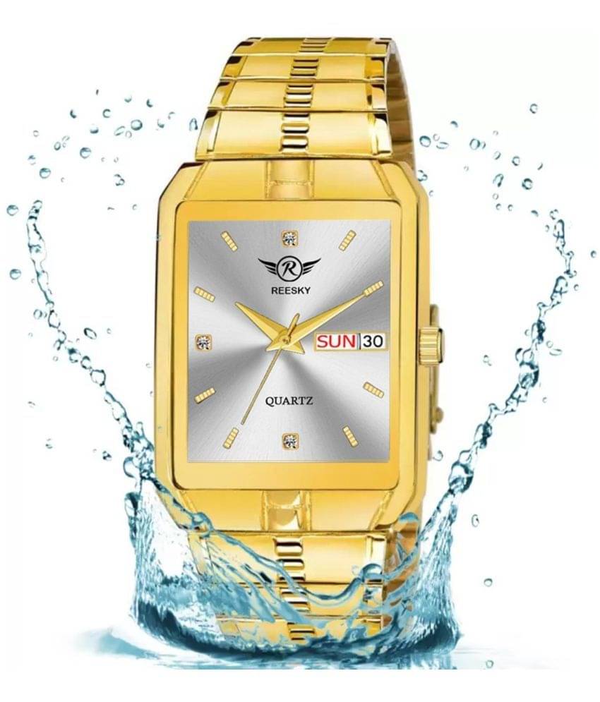     			REESKY Gold Brass Analog Men's Watch
