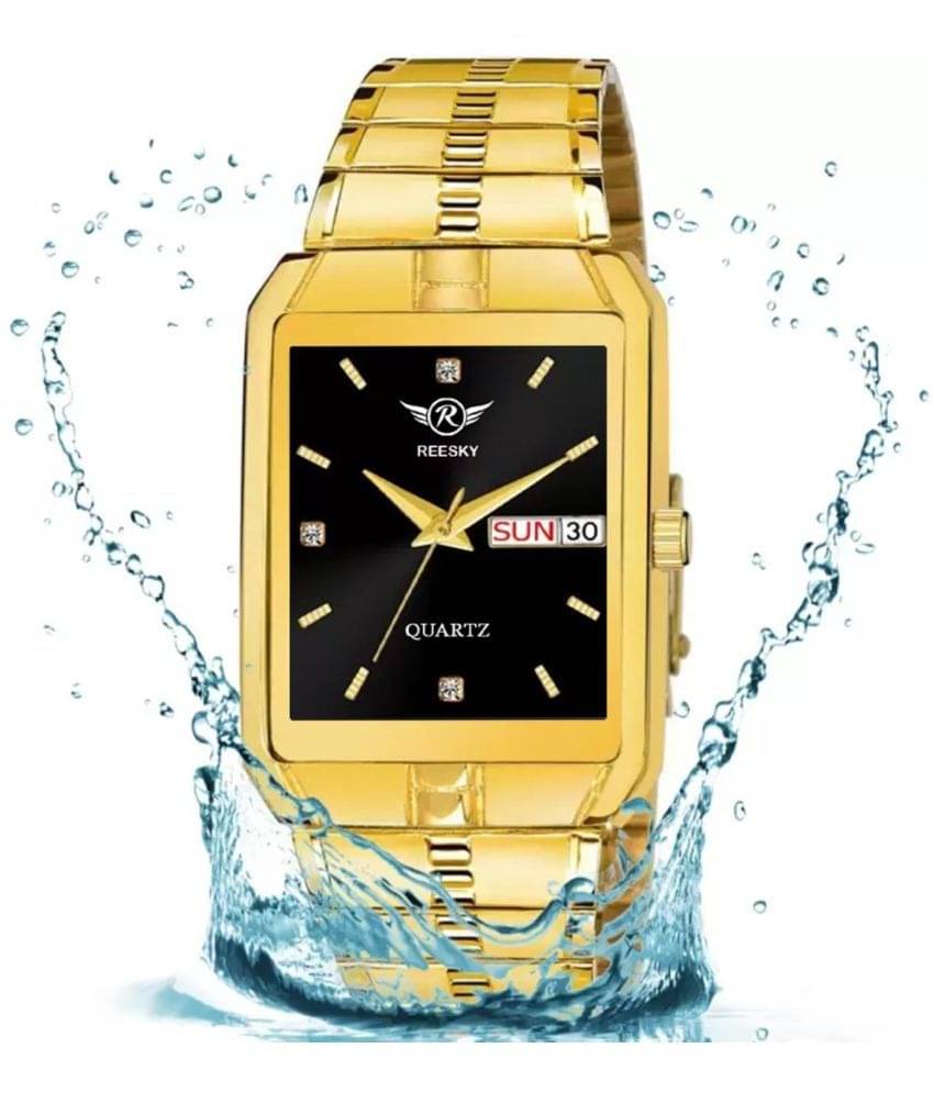     			REESKY Gold Brass Analog Men's Watch