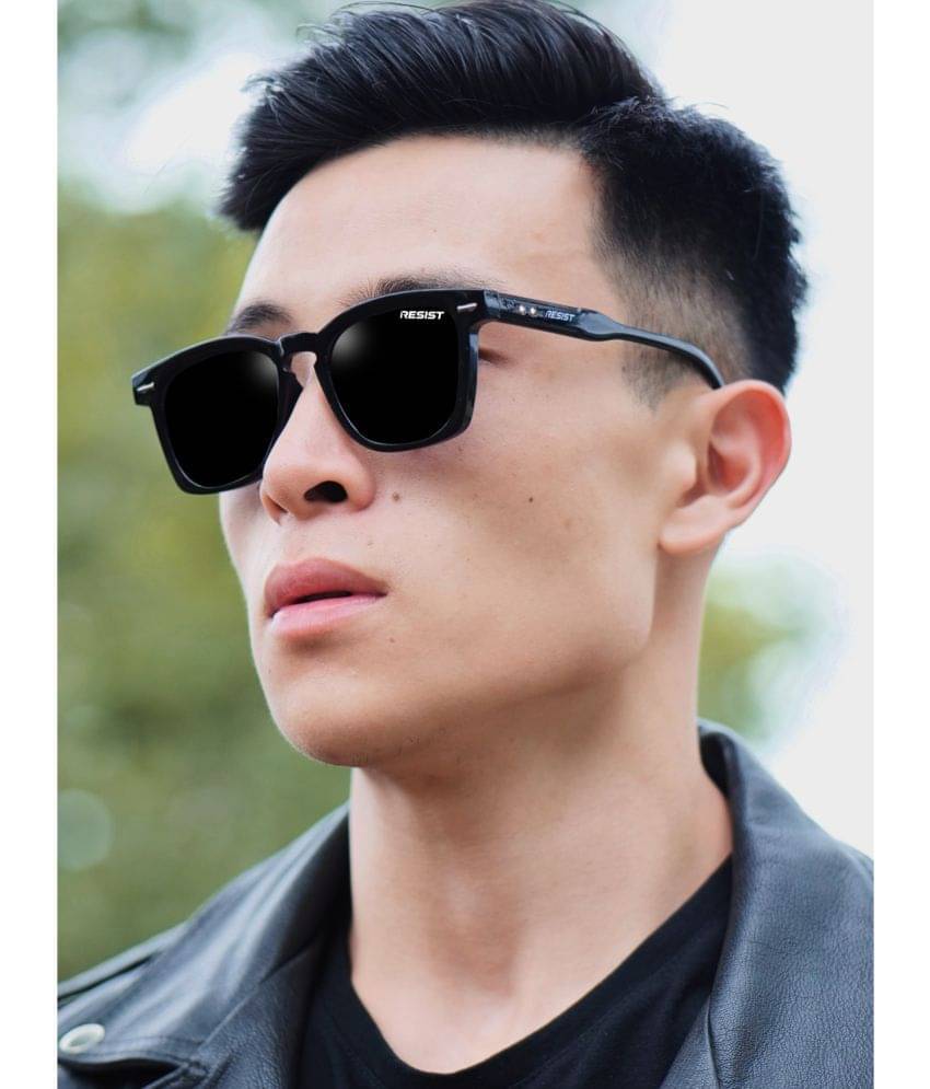     			RESIST EYEWEAR Black Rectangular Sunglasses ( Pack of 1 )