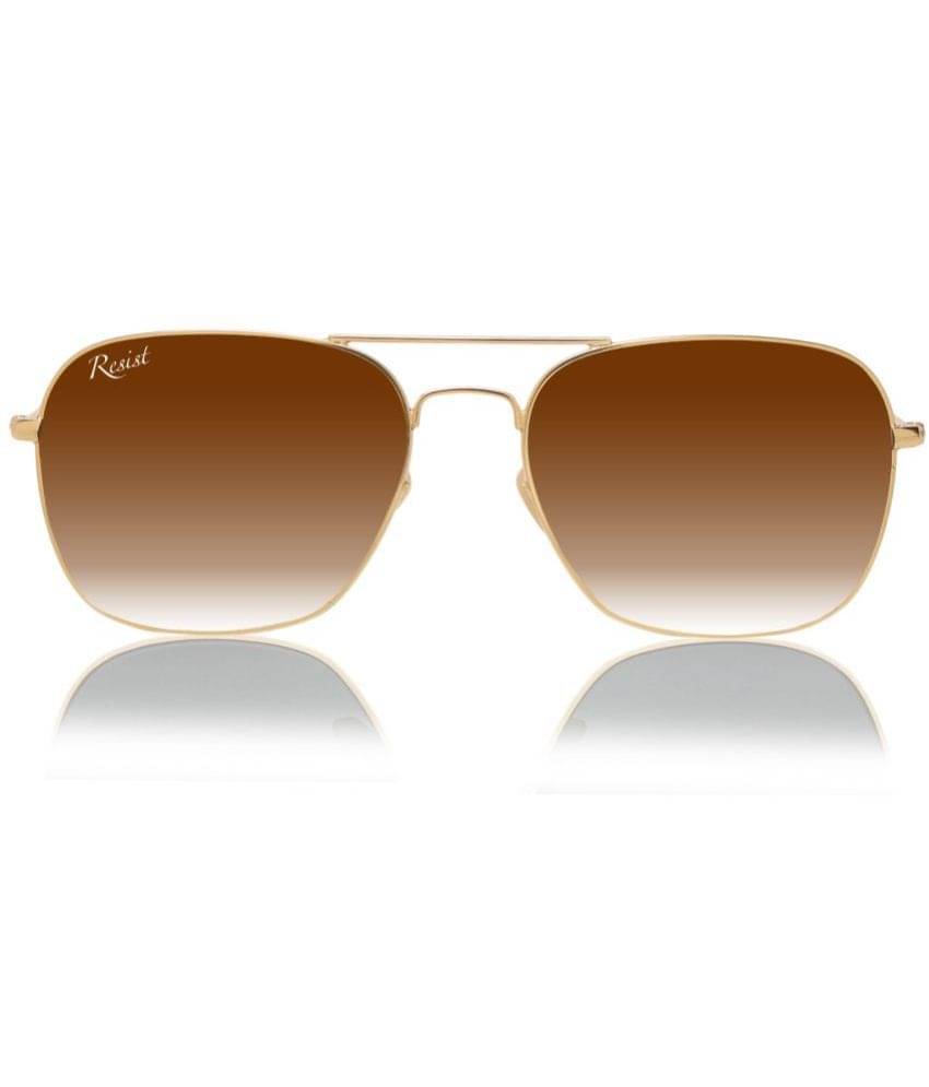 RESIST EYEWEAR Gold Square Sunglasses ( Pack of 1 ) RESIST EYEWEAR Gold Square Sunglasses ( Pack of 1 )