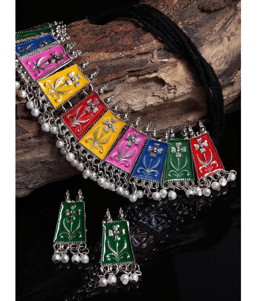     			Sunhari Jewels Multi Color Alloy Necklace Set ( Pack of 1 )