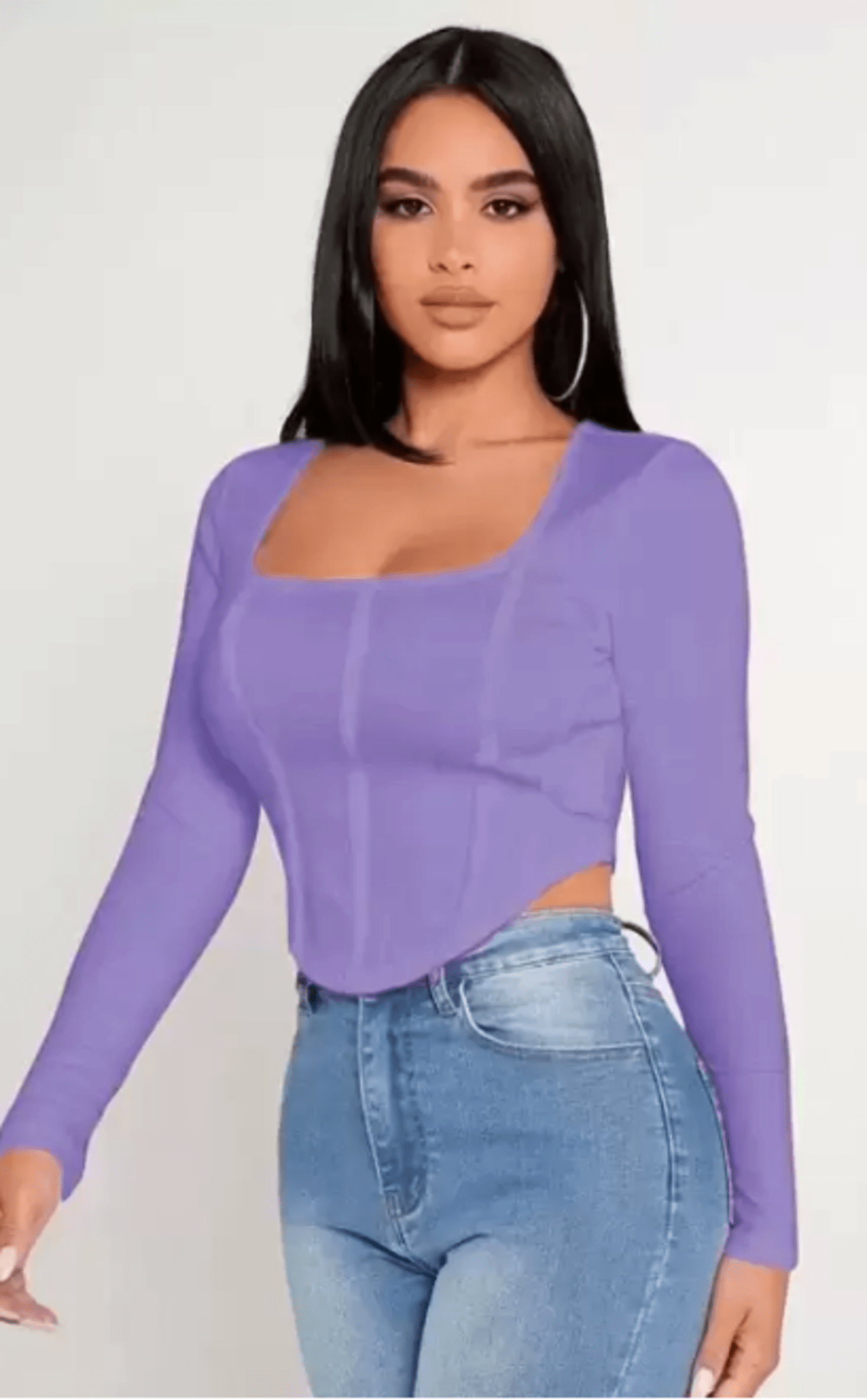     			Westchic Women's Cotton Blend Crop Top ( Purple )