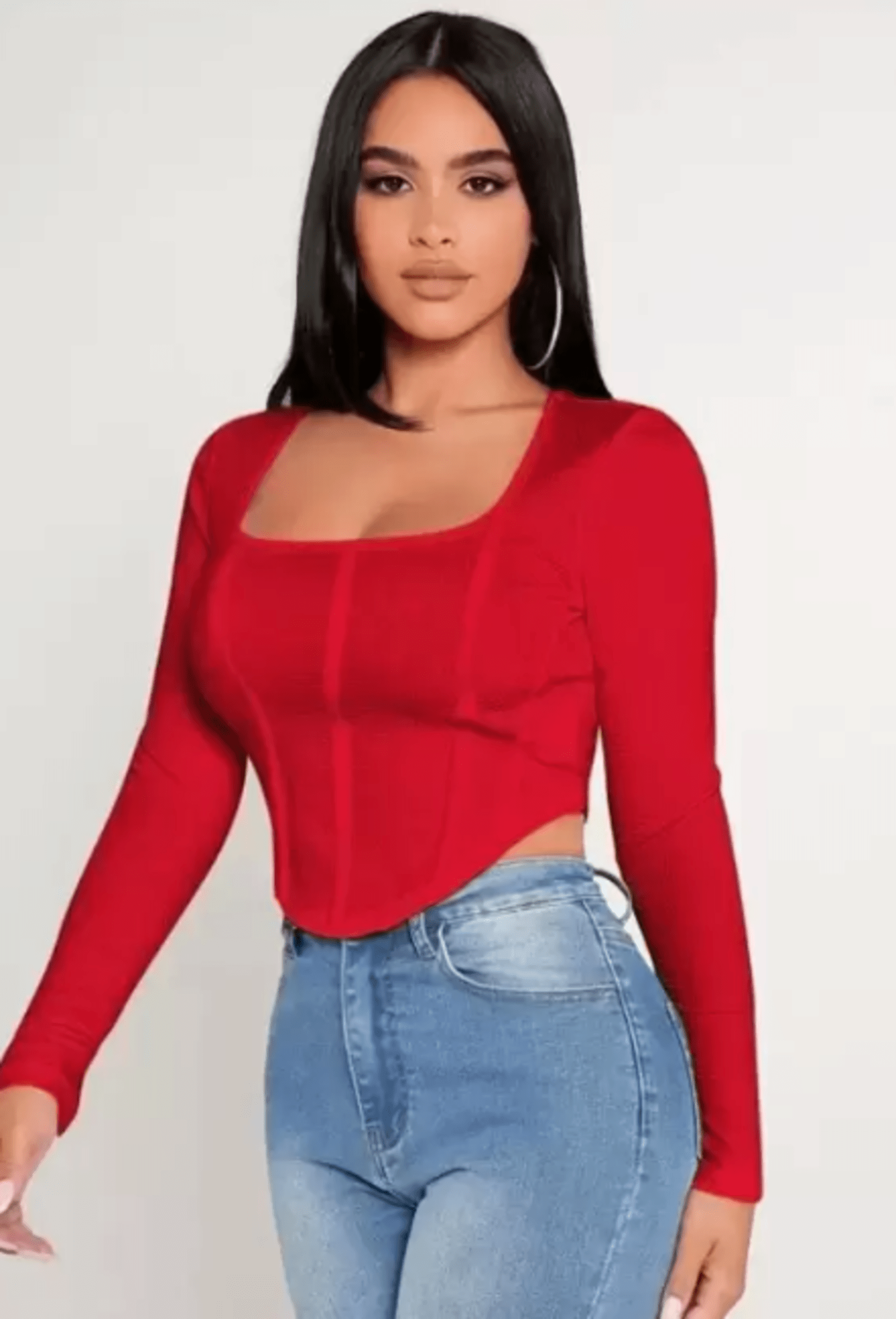 Westchic Women's Cotton Blend Crop Top ( Red ) Westchic Women's Cotton Blend Crop Top ( Red )