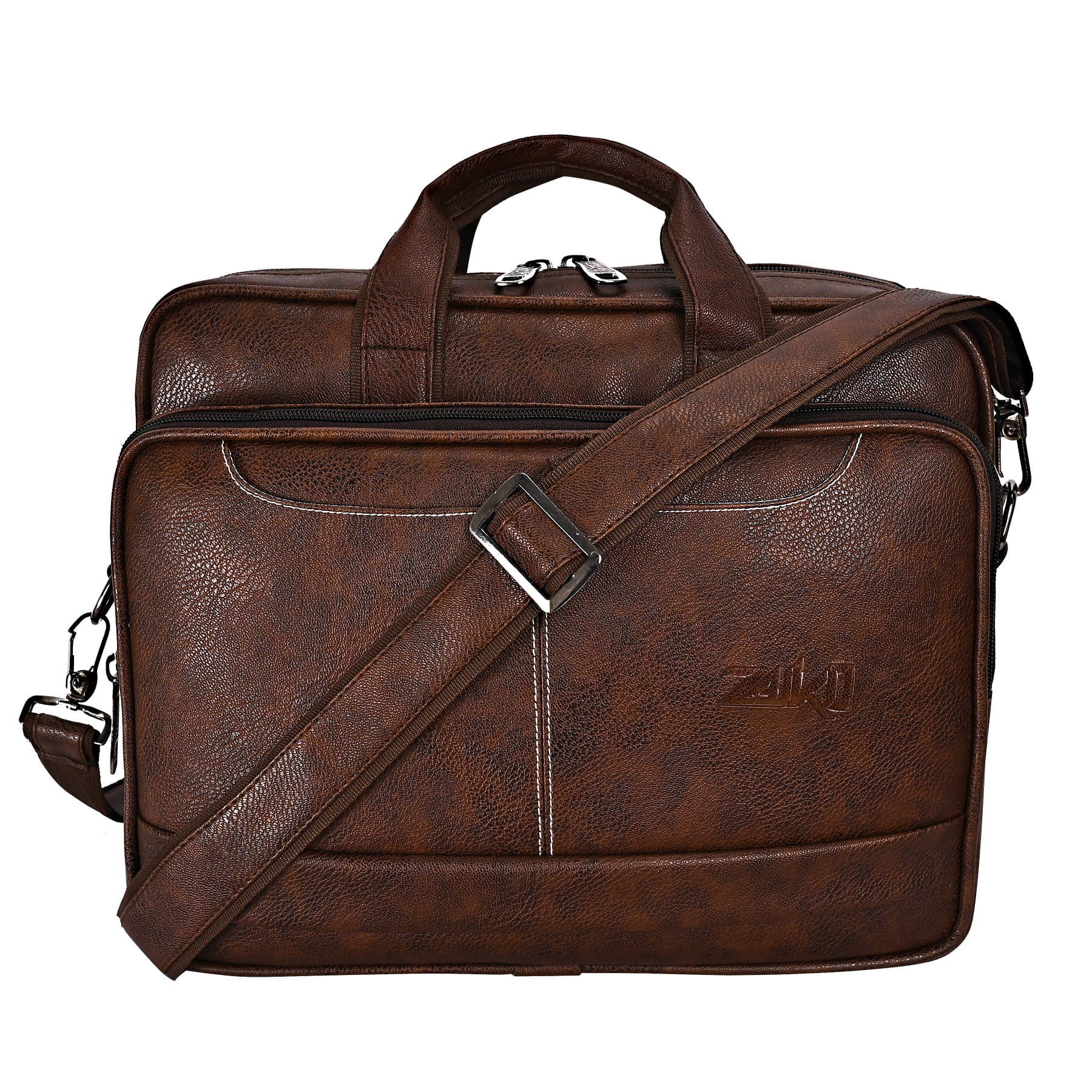 ZAIKO BAGS Brown Textured Messenger Bag - Handbags | Buy online on ZillyBuy