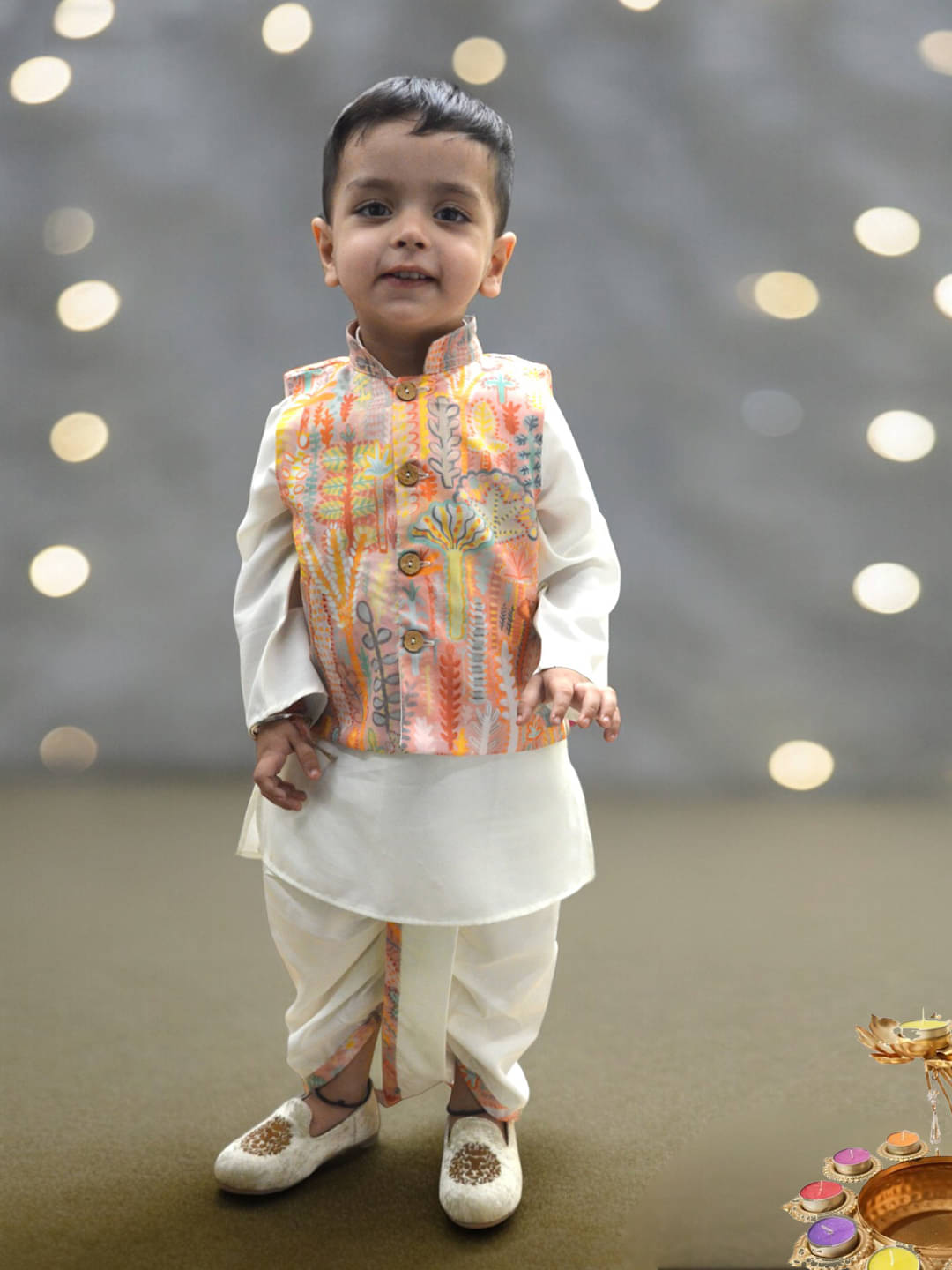 A.T.U.N. Boys Polyester Cream Dhoti Kurta Set ( Pack of 1 ) A.T.U.N. Boys Polyester Cream Dhoti Kurta Set ( Pack of 1 )