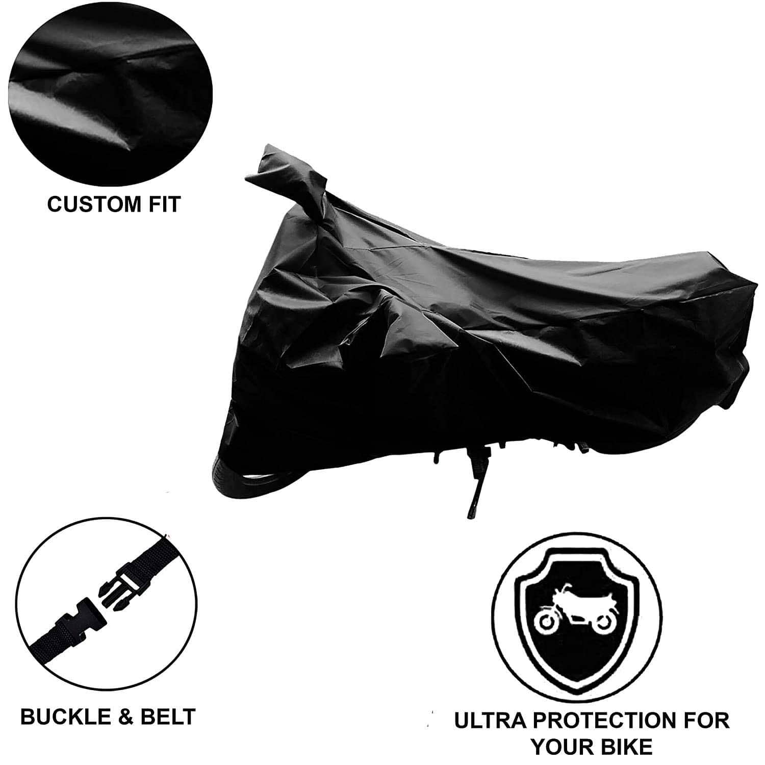 AutoRetail Bike Body Cover for Hero Super Splendor ( Pack of 1 ) , Black
