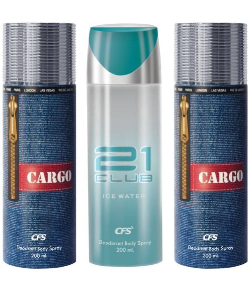     			CFS  Cargo Blue, Cargo Blue & Ice Water Body Spray for Unisex 600 ml ( Pack of 3 )