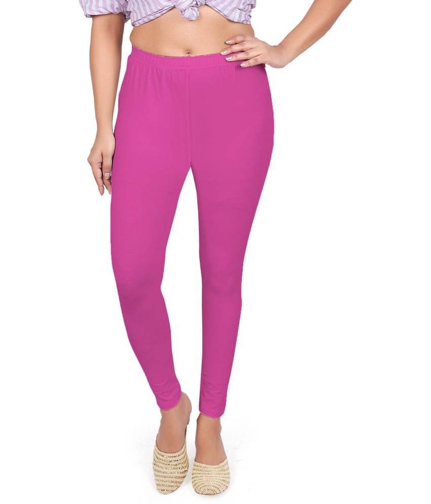 Colorscube - Pink Lycra Women's Leggings ( Pack of 1 ) Colorscube - Pink Lycra Women's Leggings ( Pack of 1 )