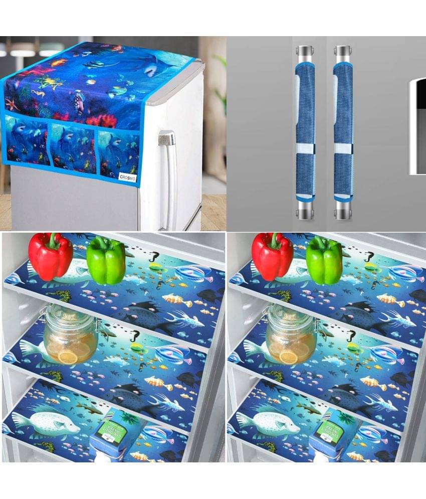 Crosmo Polyester Abstract Printed Fridge Mat & Cover ( 99 53 ) Pack of 9 - Multicolor Crosmo Polyester Abstract Printed Fridge Mat & Cover ( 99 53 ) Pack of 9 - Multicolor