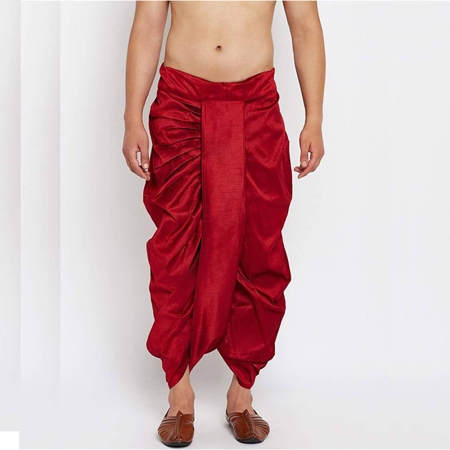 FANZI Red Silk Men's Dhoti ( Pack of 1 )