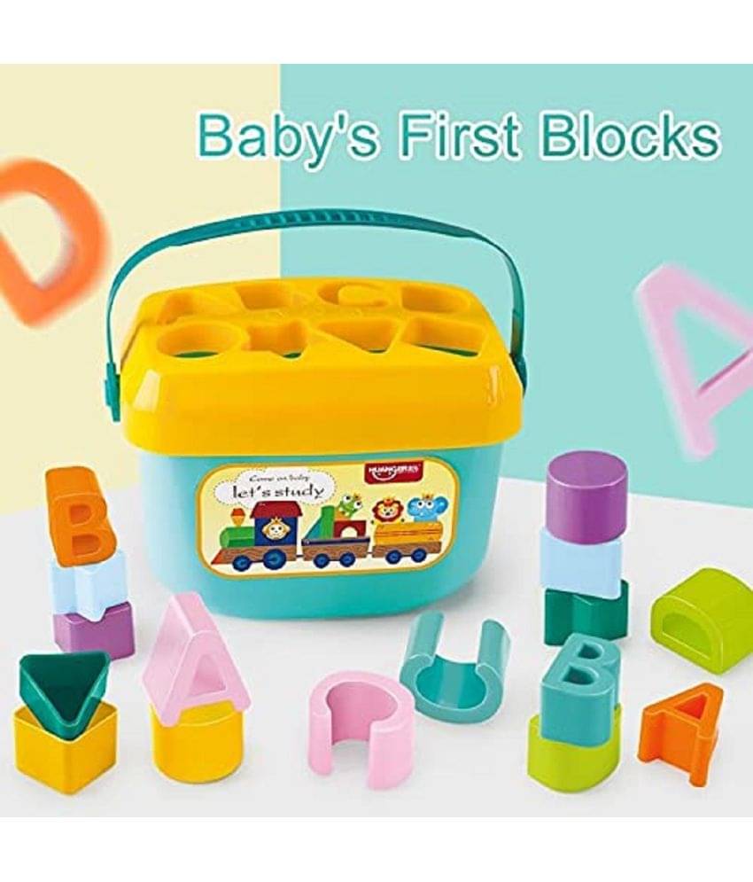     			FEDIFU  Baby First Sorting Blocks Colourful Shapes Alphabets Learning Toy (Multicolor)