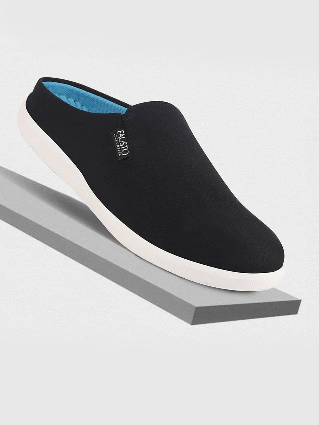     			Fausto Black Men's Mules Shoes