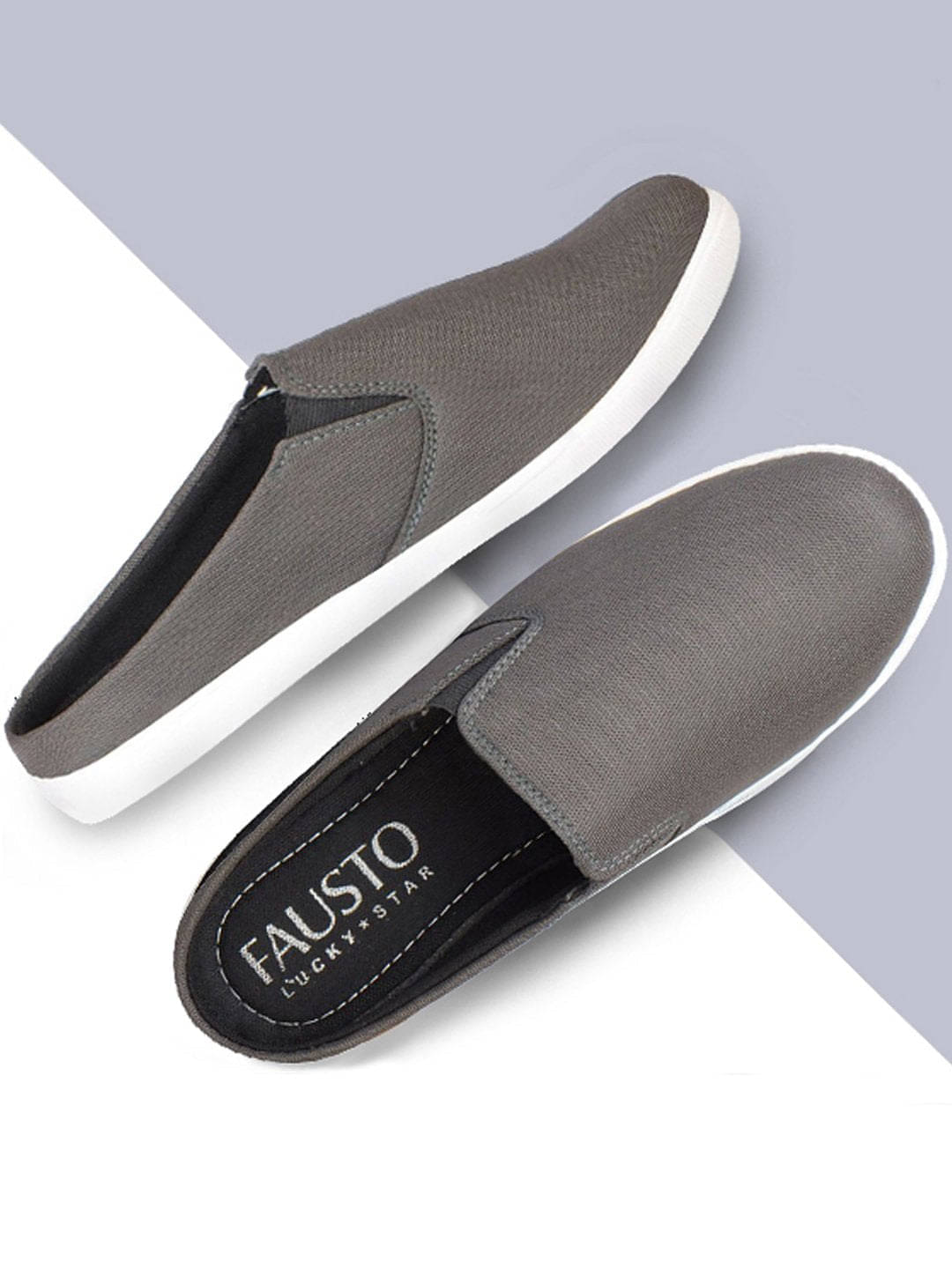Fausto Light Grey Men's Mules Shoes Fausto Light Grey Men's Mules Shoes