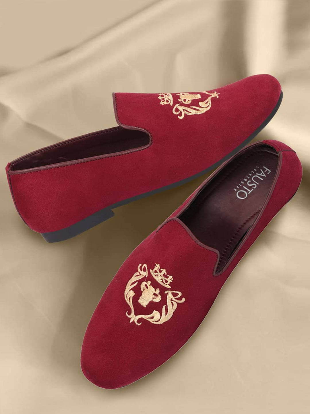 Fausto Maroon Men's Slip-on Shoes Fausto Maroon Men's Slip-on Shoes