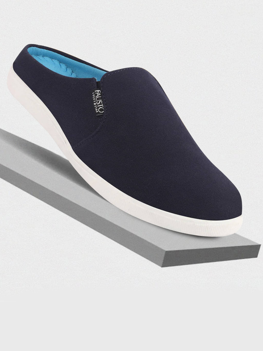 Fausto Navy Blue Men's Mules Shoes Fausto Navy Blue Men's Mules Shoes