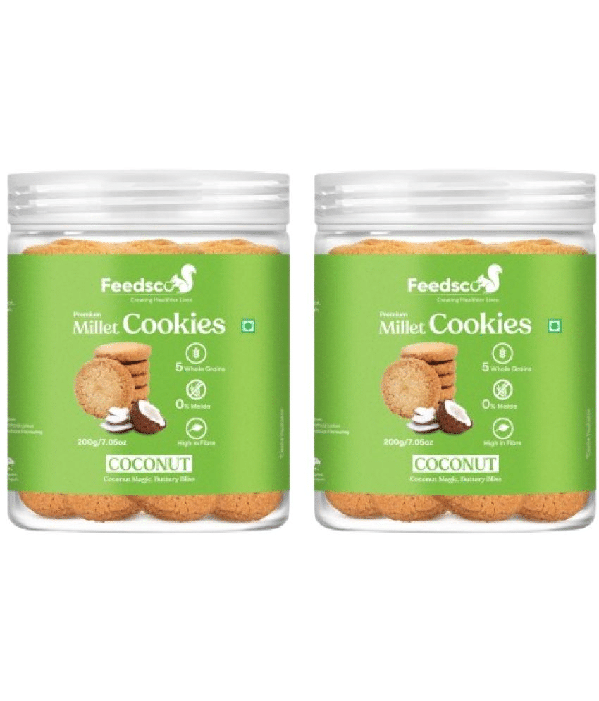 Feedsco Coconut Cookies 200 g Pack of 2 Feedsco Coconut Cookies 200 g Pack of 2