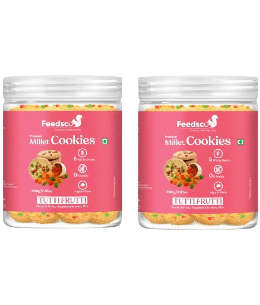 Feedsco TuttiFruti Cookies 200 g Pack of 2 Feedsco TuttiFruti Cookies 200 g Pack of 2