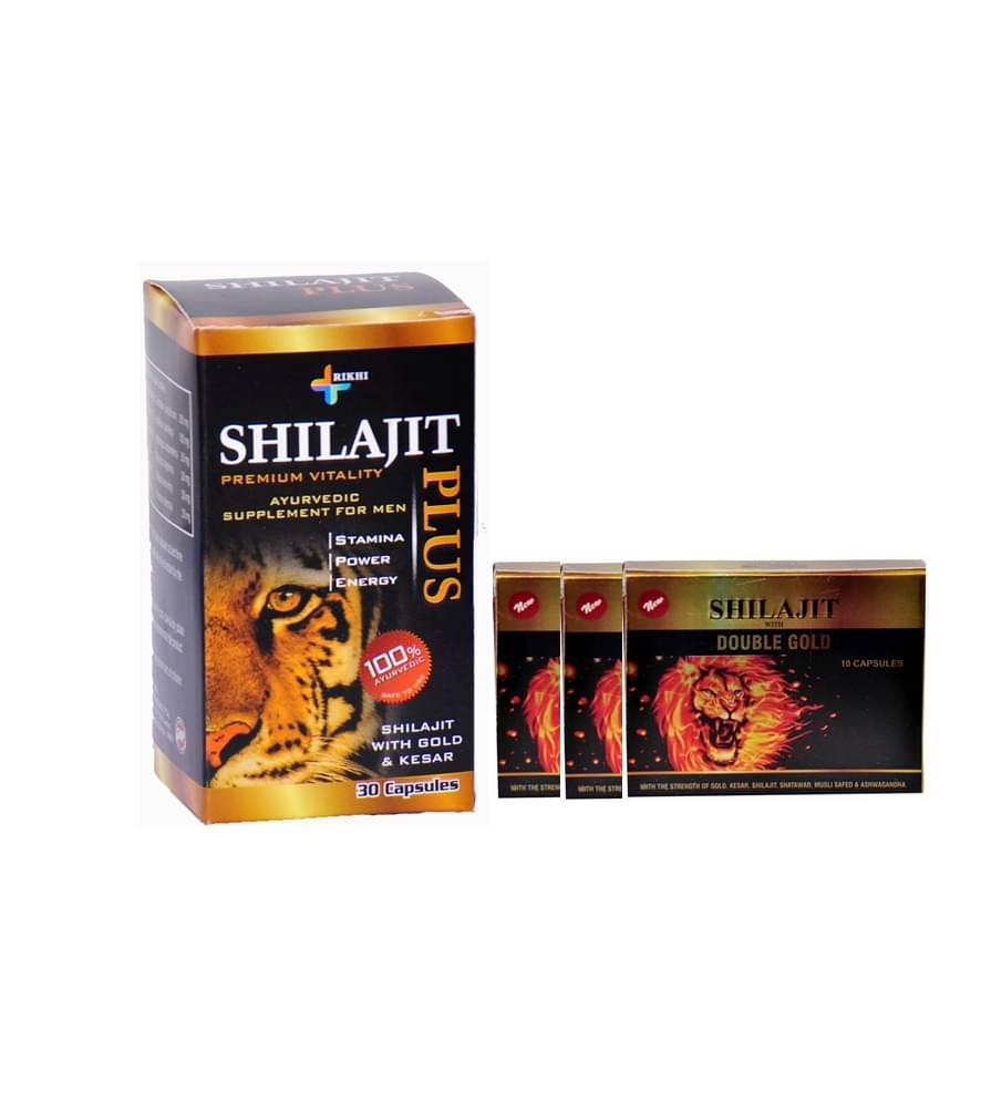 G&G Pharmacy Shilajit Plus Capsule 30no.s & Shilajit With Double Gold Capsule 10no.s Pack Of 3 Combo G&G Pharmacy Shilajit Plus Capsule 30no.s & Shilajit With Double Gold Capsule 10no.s Pack Of 3 Combo