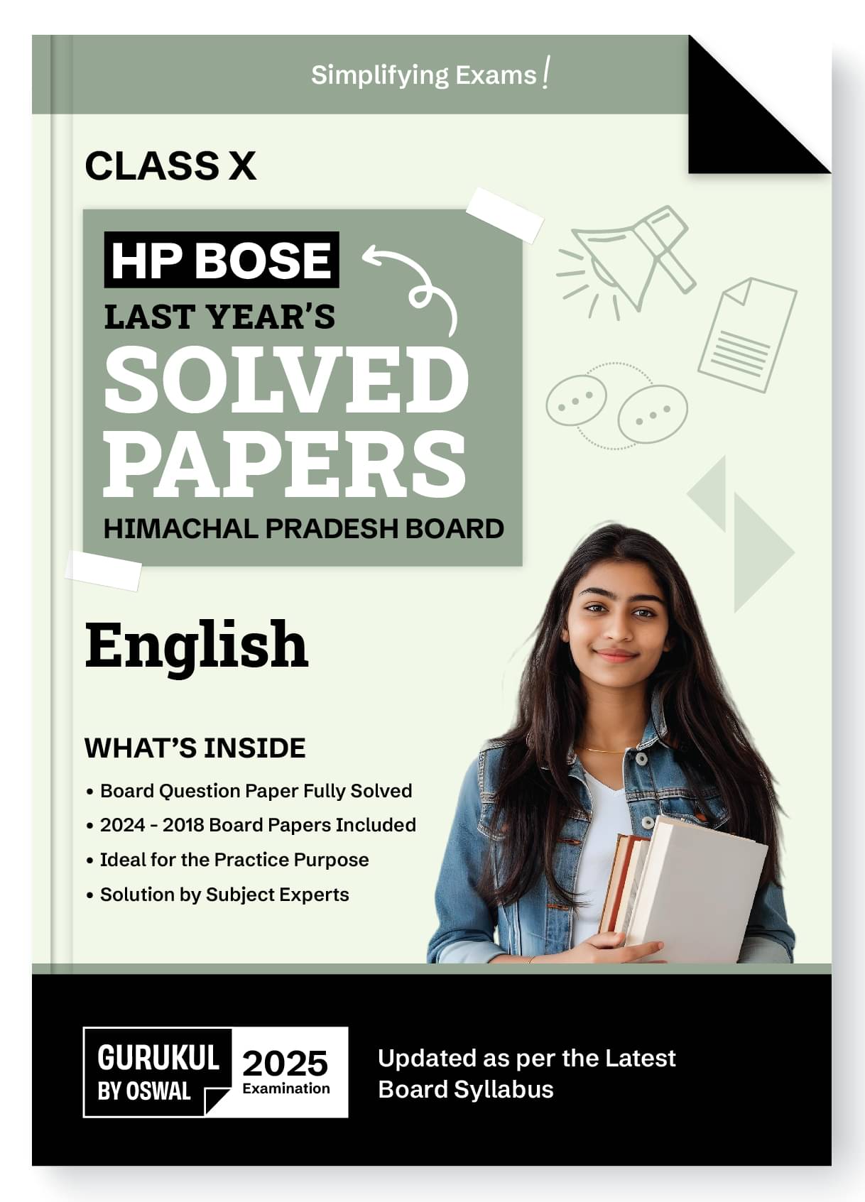 Gurukul By Oswal HPBOSE English Last Years Solved Papers for HP Board Class 10 Exam 2025 : Board Solved Papers 2018 - 2024, Latest Syllabus, Practice Gurukul By Oswal HPBOSE English Last Years Solved Papers for HP Board Class 10 Exam 2025 : Board Solved Papers 2018 - 2024, Latest Syllabus, Practice