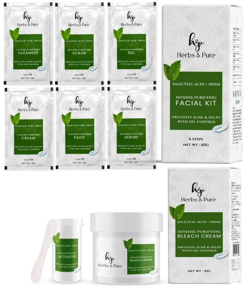     			Herbs and Pure Skincare Combo - Intense Purifying Neem Facial Kit and Bleach (103 g)