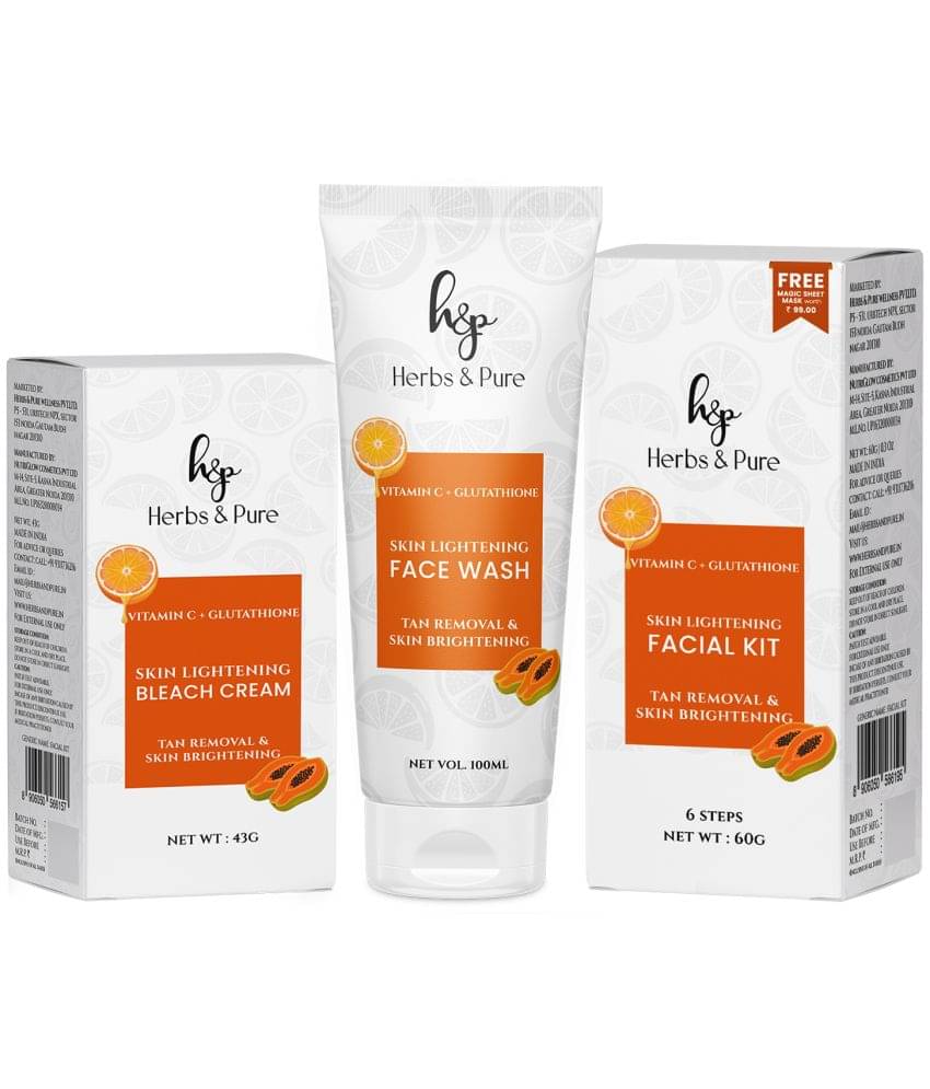     			Herbs and Pure Skincare Combo - Vitamin C Facial Kit, Face Wash & Bleach (203g)