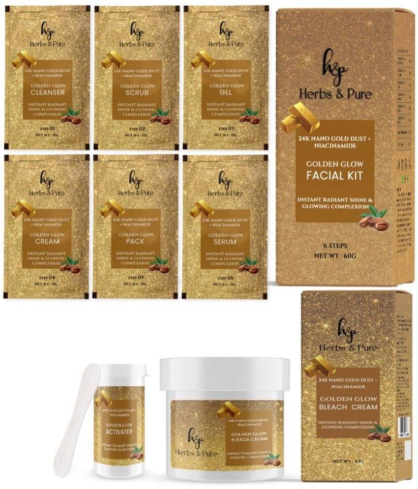 Herbs and Pure Skincare Combo of Golden Glow & Niacinamide Facial Kit & Bleach (103 g) Herbs and Pure Skincare Combo of Golden Glow & Niacinamide Facial Kit & Bleach (103 g)