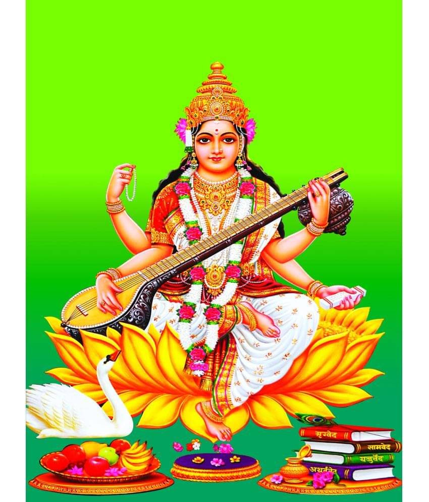 Manas Saraswati Religious Wallpaper ( 60 X 90 ) cm (Pack of 1)     			Manas Saraswati Religious Wallpaper ( 60 X 90 ) cm (Pack of 1)