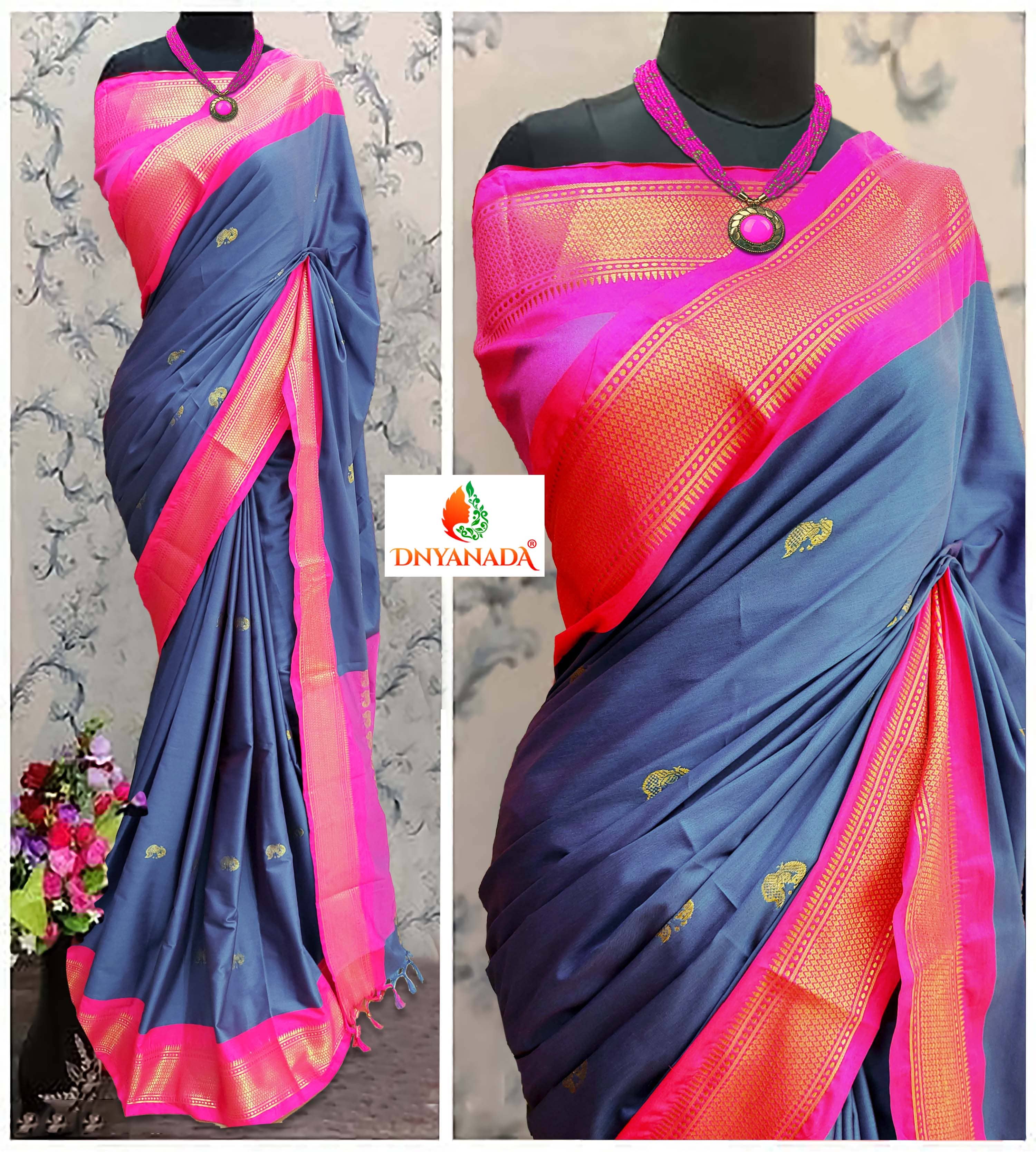 Mysstre Cotton Silk Woven Saree With Unstitched Blouse Piece ( Multicolor ) - Sarees | Buy online on ZillyBuy