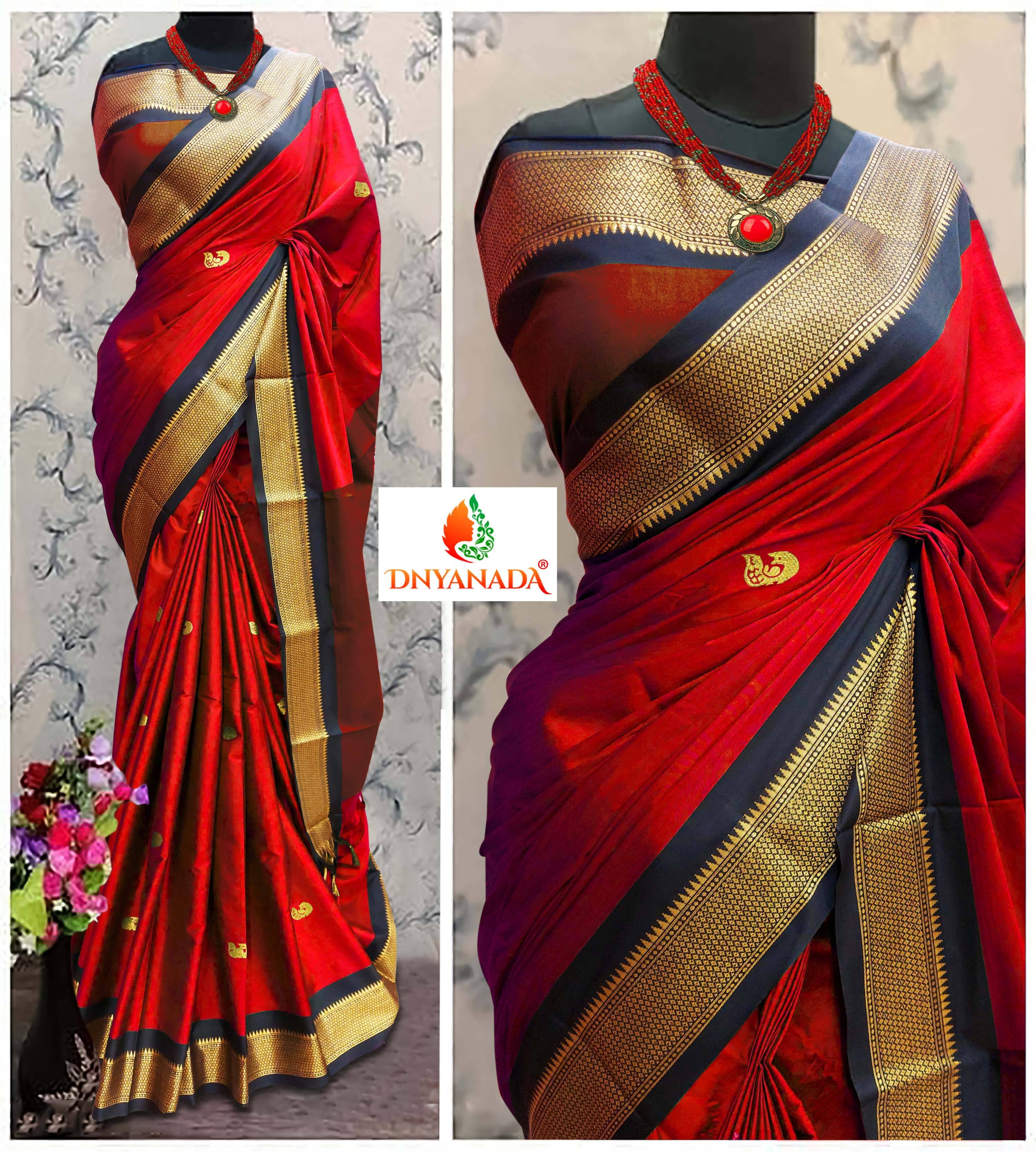 Mysstre Cotton Silk Woven Saree With Unstitched Blouse Piece ( Red )     			Mysstre Cotton Silk Woven Saree With Unstitched Blouse Piece ( Red )