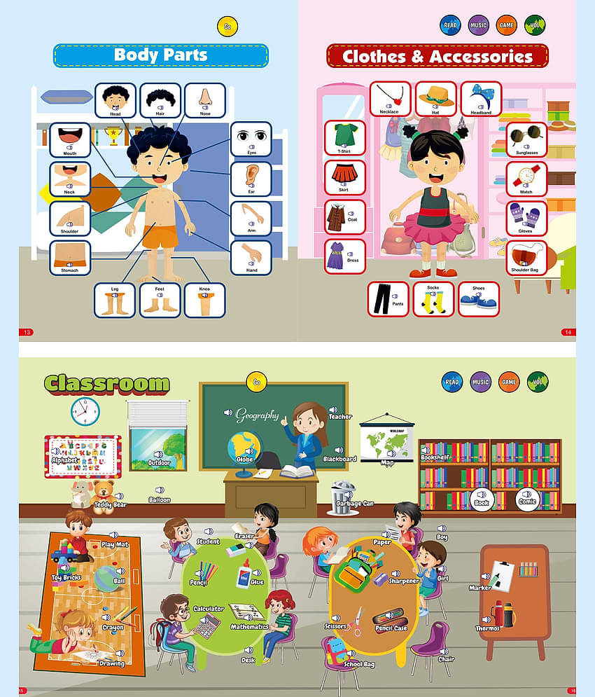 NHR Learn & Play Interactive Musical English Educational Learning Book for 2 Year+ Kids