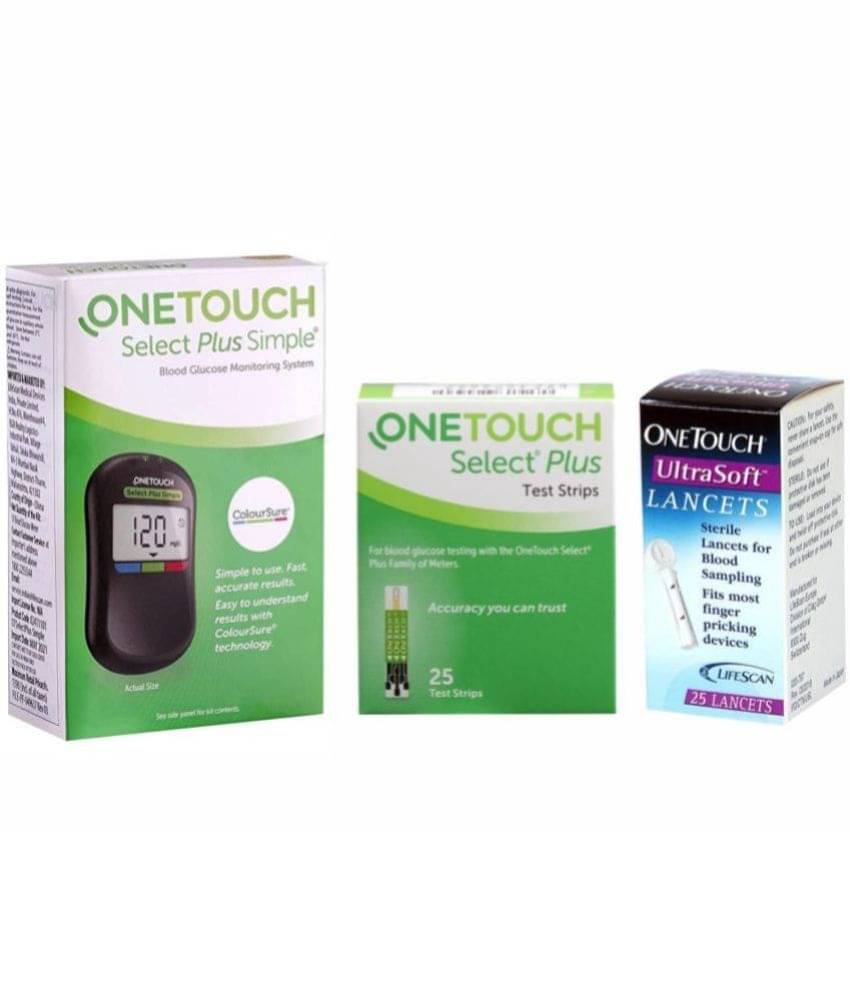     			OneTouch Select Plus Simple glucometer combo with 25 Test Strips & 35 Ultrasoft Lancets