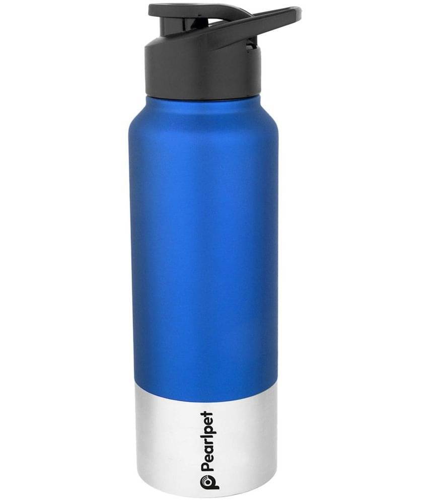     			PearlPet Sportskool Round-Blue-750 ml Blue Steel Fridge Water Bottle 750 mL ( Set of 1 )