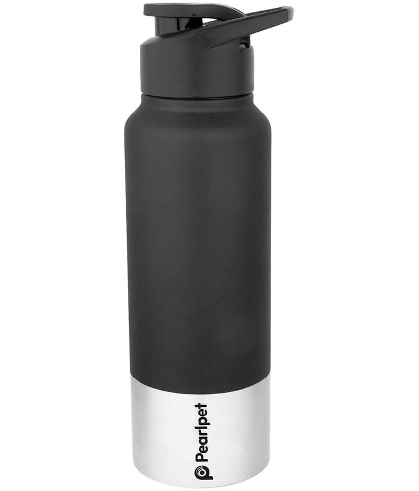     			PearlPet Sportskool Slim-S.S. Black-750 ml Black Steel Fridge Water Bottle 750 mL ( Set of 1 )
